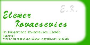 elemer kovacsevics business card