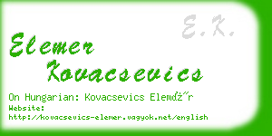 elemer kovacsevics business card